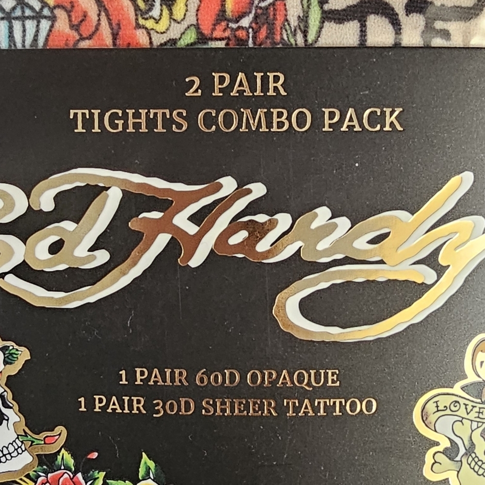Ed Hardy 2 pack tights - Picture 3 of 3